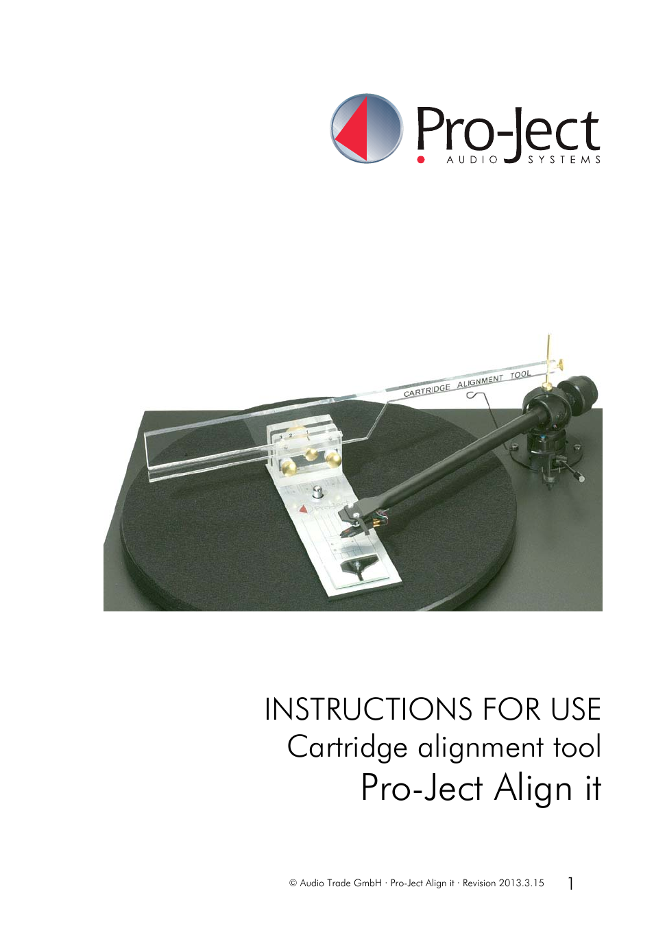 Pro-Ject Audio Systems Pro-Ject Align it User Manual | 3 pages