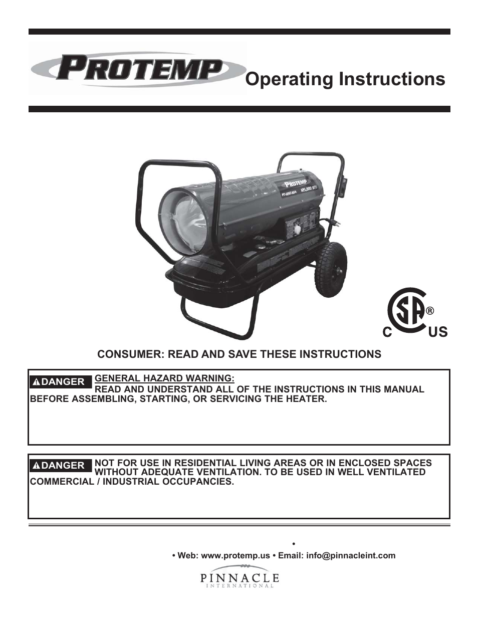 ProTemp PT-215T-KFA User Manual | 16 pages