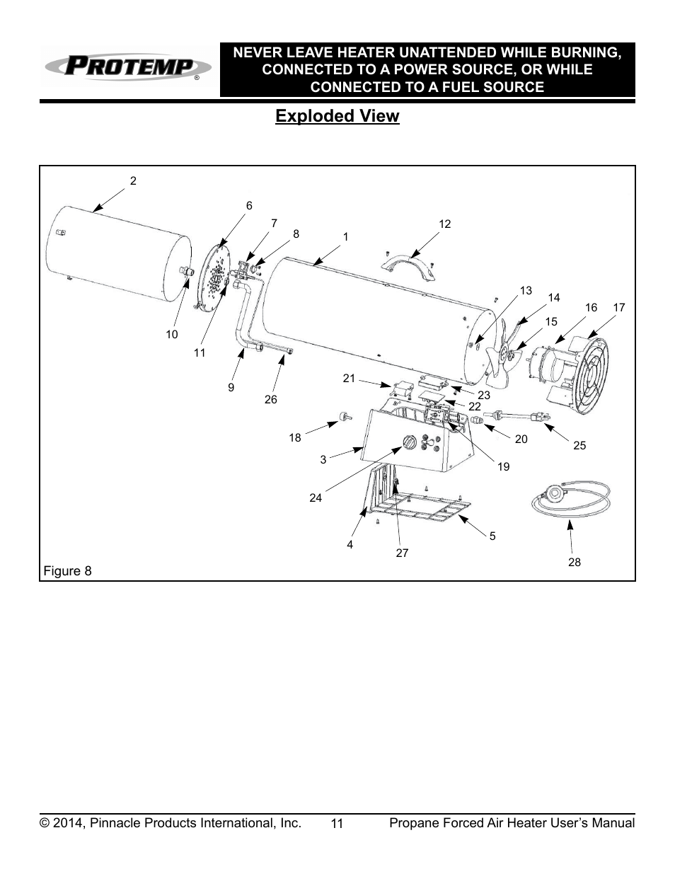 Exploded view | ProTemp PT-150V-GFA User Manual | Page 12 / 16