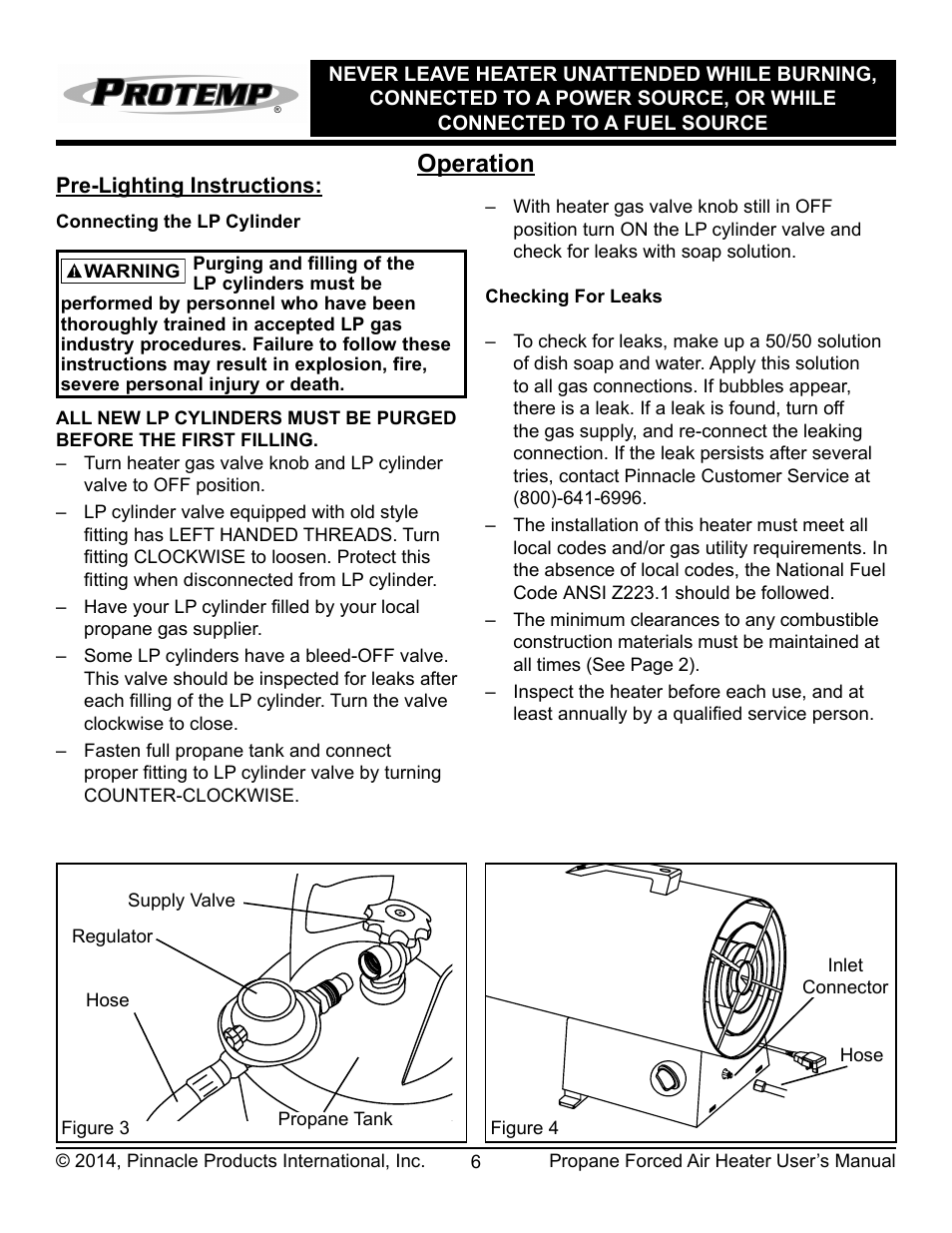 Operation | ProTemp PT-150V-GFA User Manual | Page 7 / 16