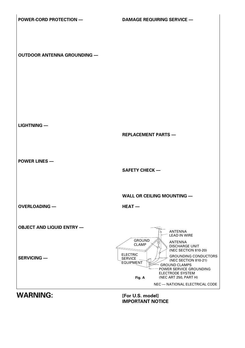 Warning | Bel Canto Design PL-1 User Manual | Page 5 / 73