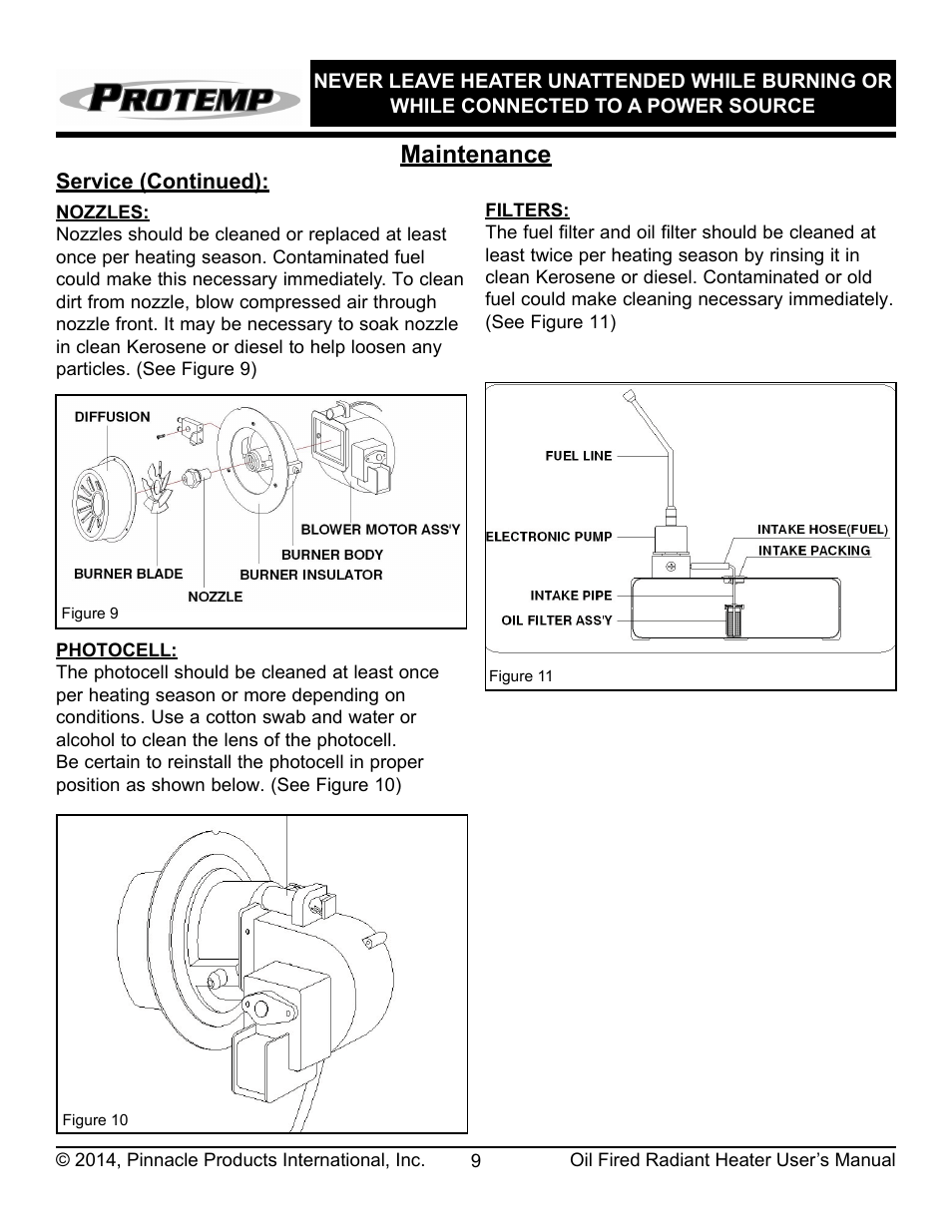 Maintenance | ProTemp PT-70-SS User Manual | Page 10 / 16