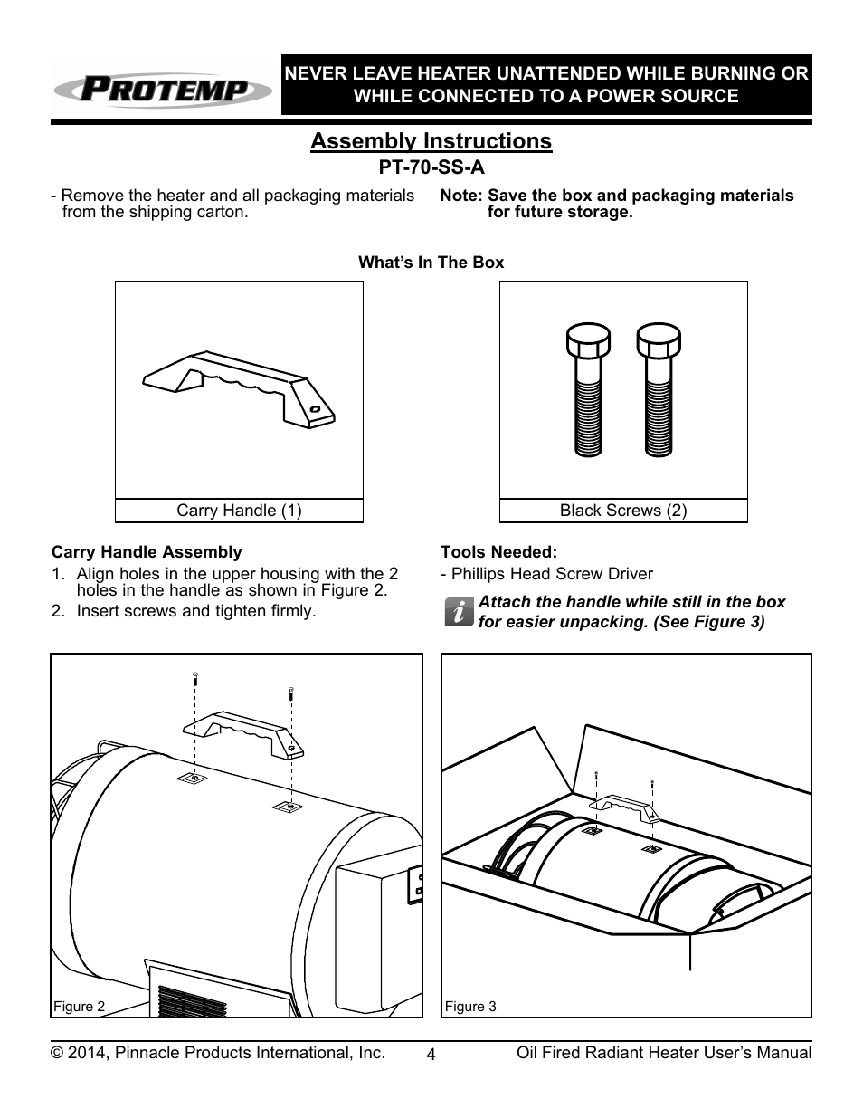 Assembly instructions | ProTemp PT-70-SS User Manual | Page 5 / 16