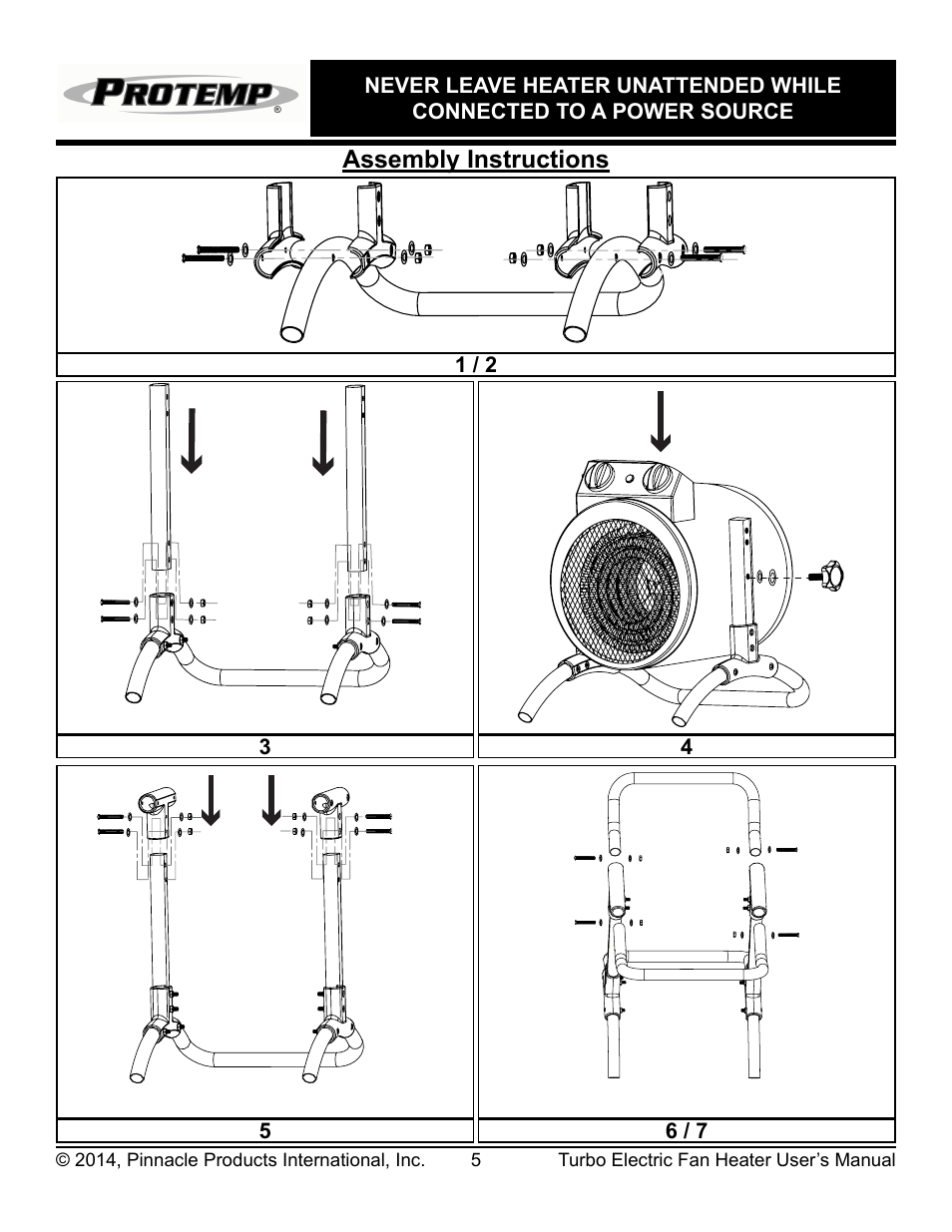 Assembly instructions | ProTemp PT-53-240 User Manual | Page 6 / 12