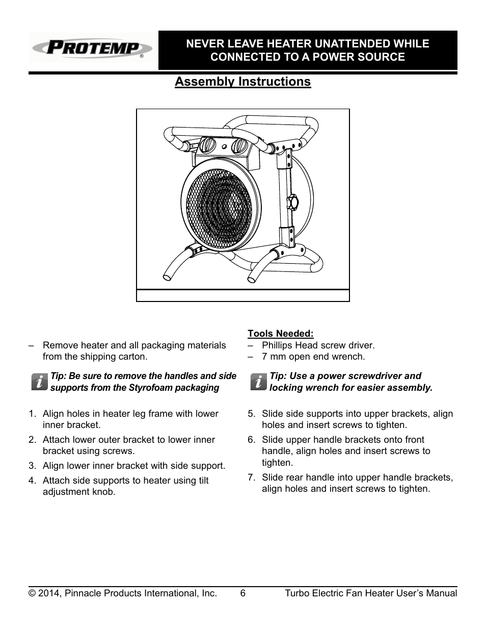 Assembly instructions | ProTemp PT-53-240 User Manual | Page 7 / 12