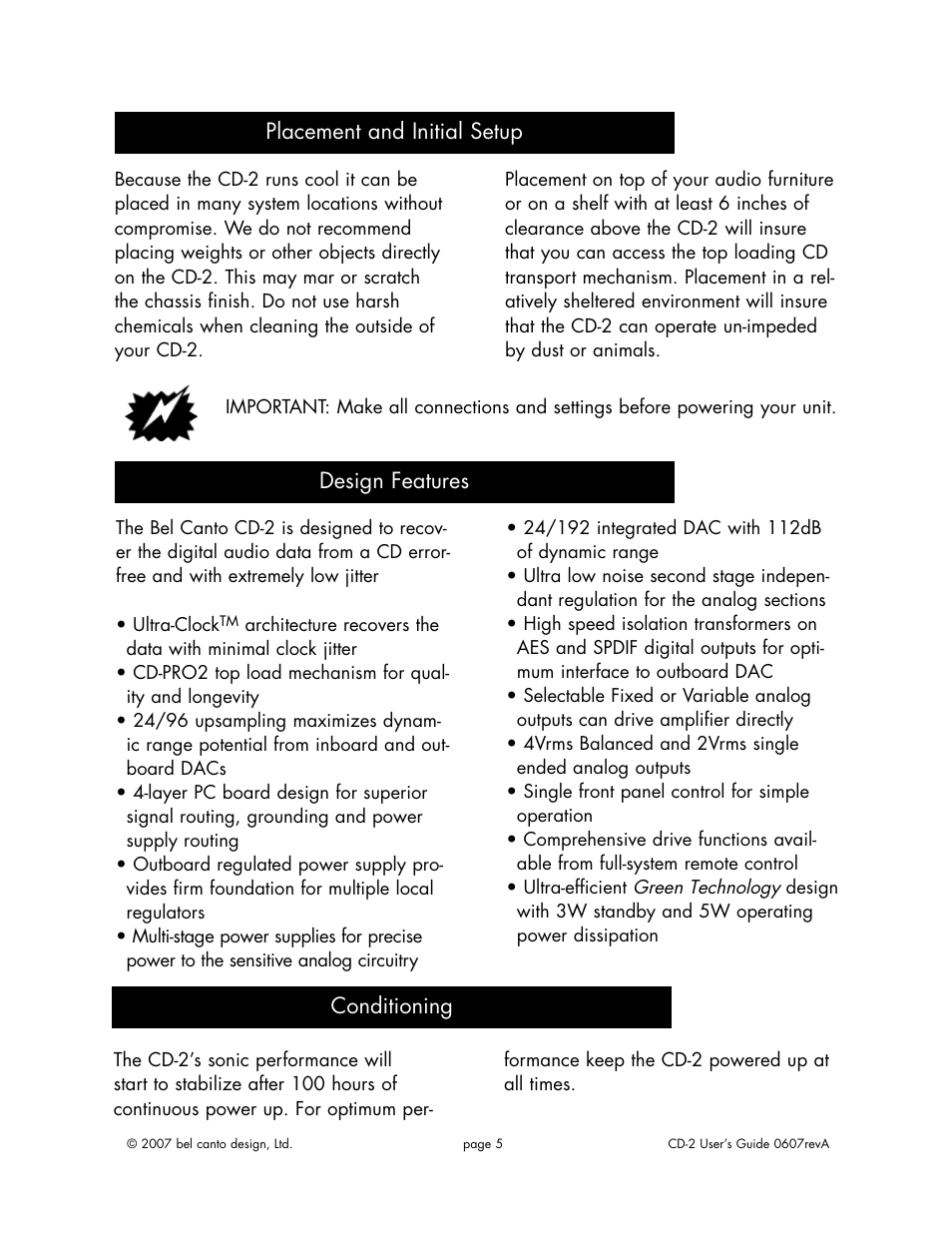 Bel Canto Design CD-2 User Manual | Page 4 / 15