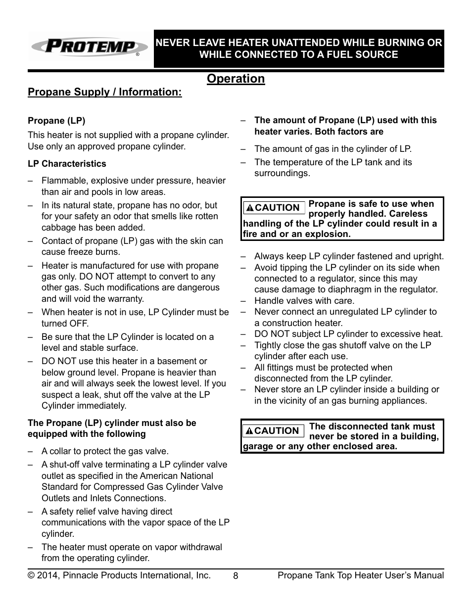 Operation | ProTemp PT-32-TTC User Manual | Page 9 / 16