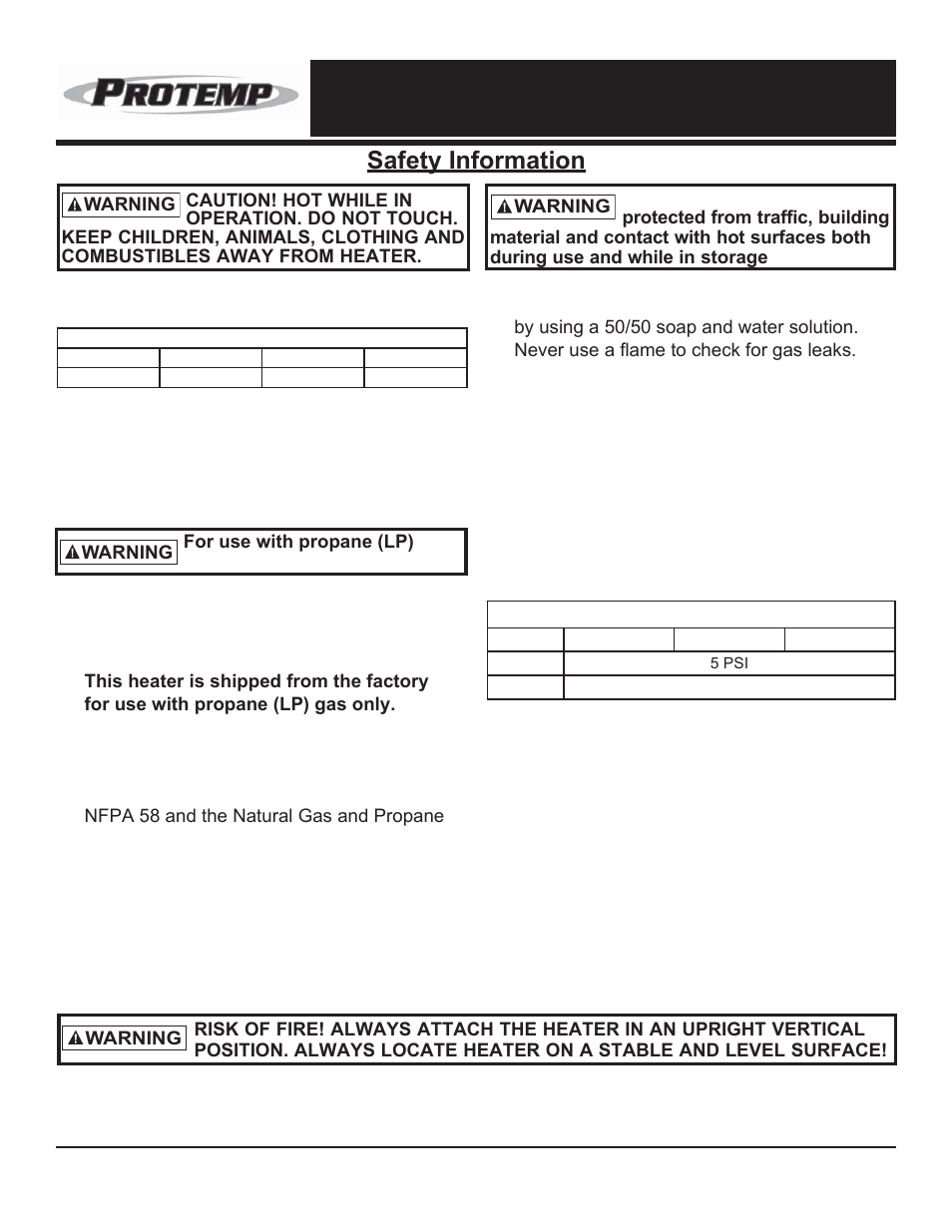 6dihw\,qirupdwlrq | ProTemp PT-47-TTC User Manual | Page 4 / 16