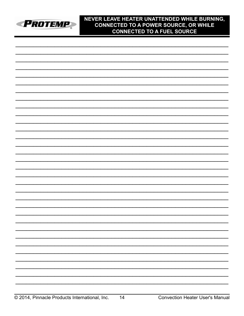 ProTemp PT-200V-LPC-A User Manual | Page 15 / 16