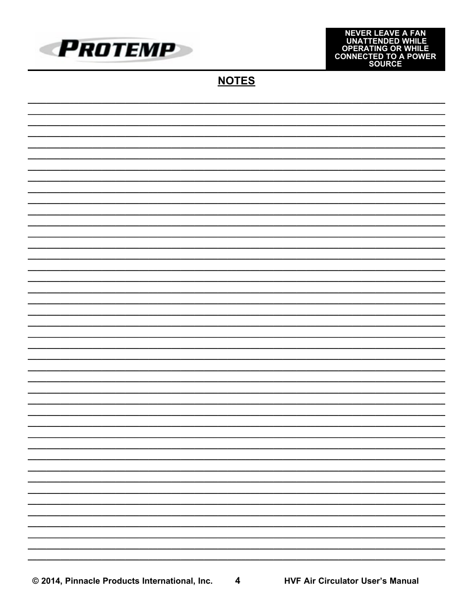 ProTemp PT-30P-DDF-A User Manual | Page 4 / 20