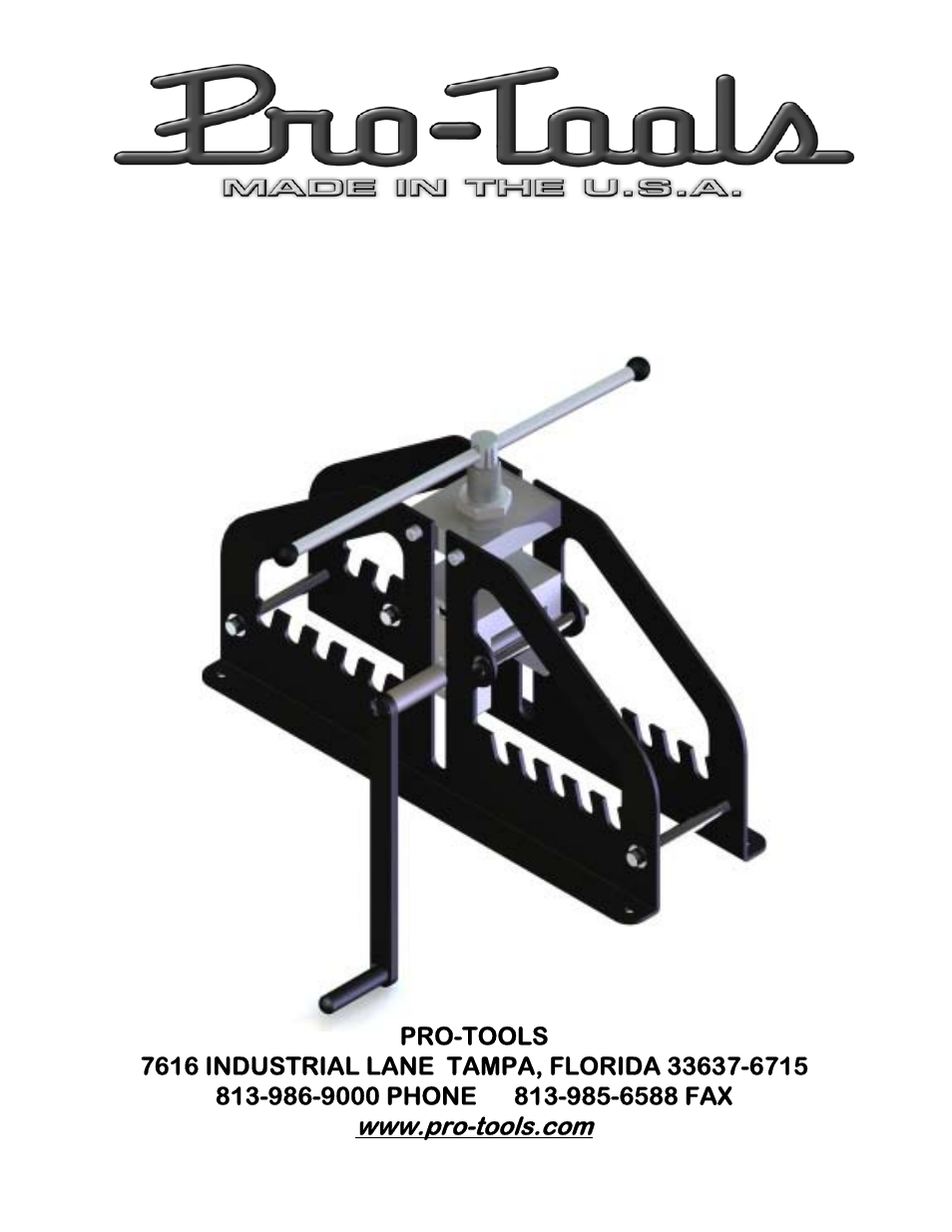 Pro-Tools Large Radius Bender User Manual | 6 pages