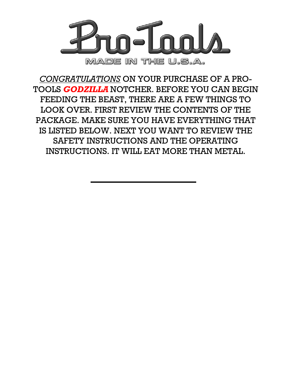 Crate contents, Page 2 | Pro-Tools EMN-510 User Manual | Page 2 / 11