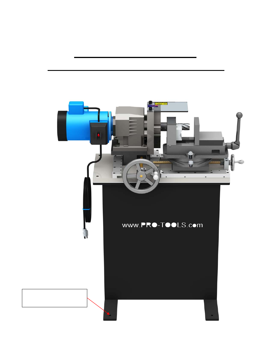 Godzilla, End mill notcher, Complete assembly pictured (less cutter) | Pro-Tools EMN-510 User Manual | Page 7 / 11