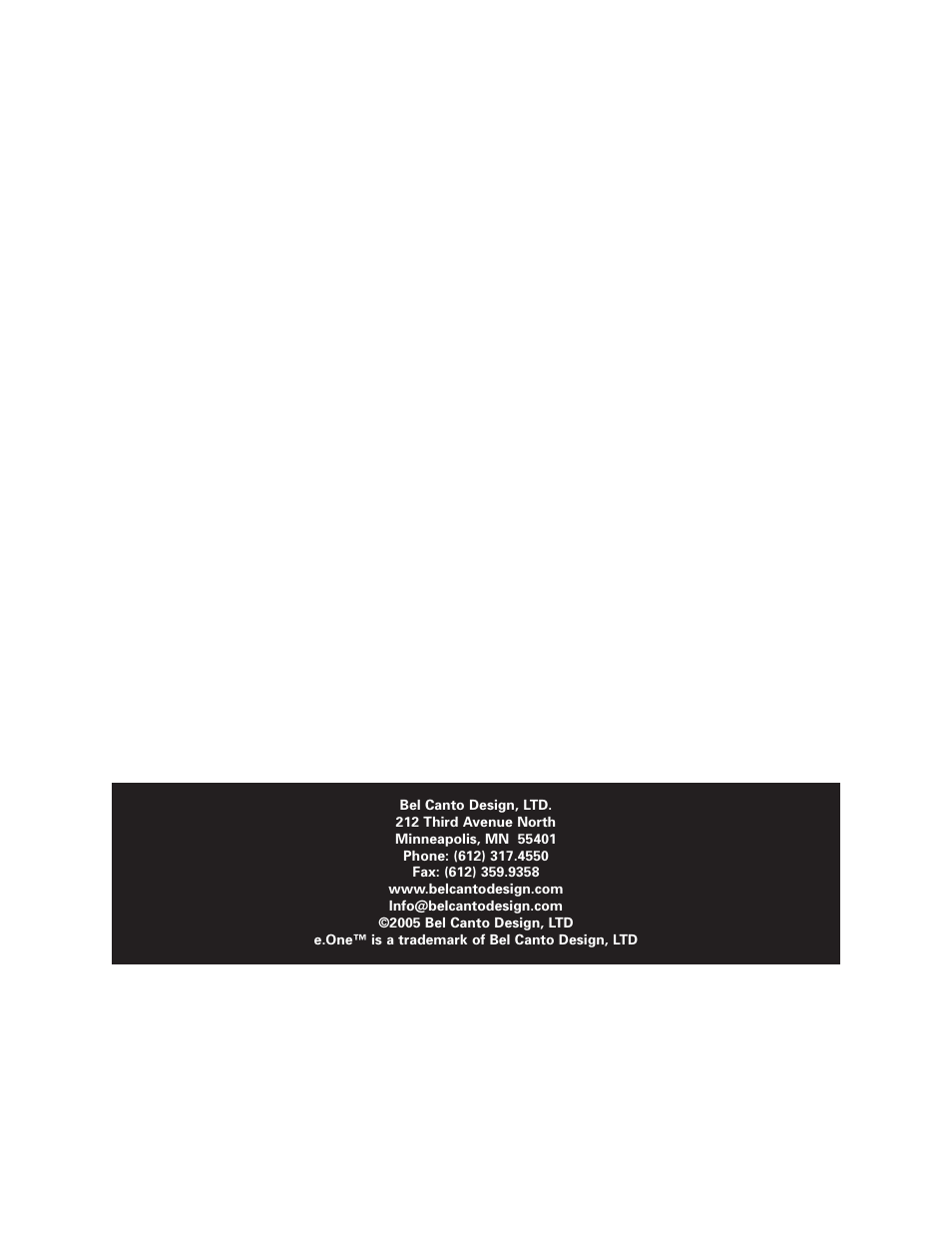 Bel Canto Design REF1000 User Manual | Page 9 / 9