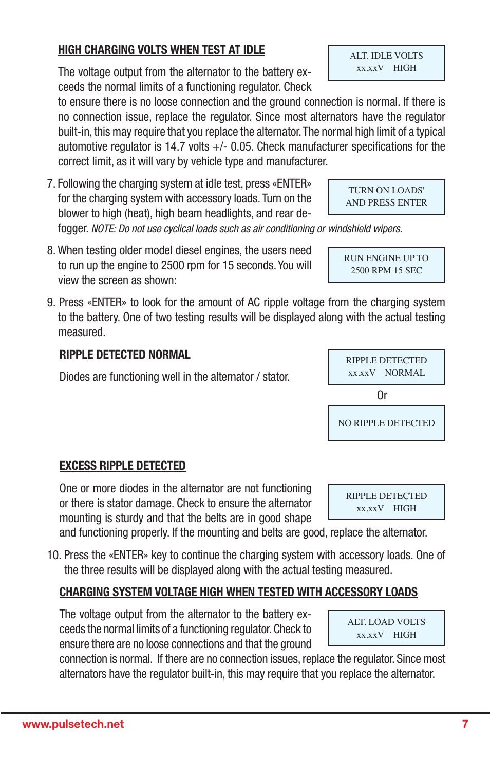 PulseTech 390PT 6V and 12V Battery Tester (741X390) User Manual | Page 7 / 9