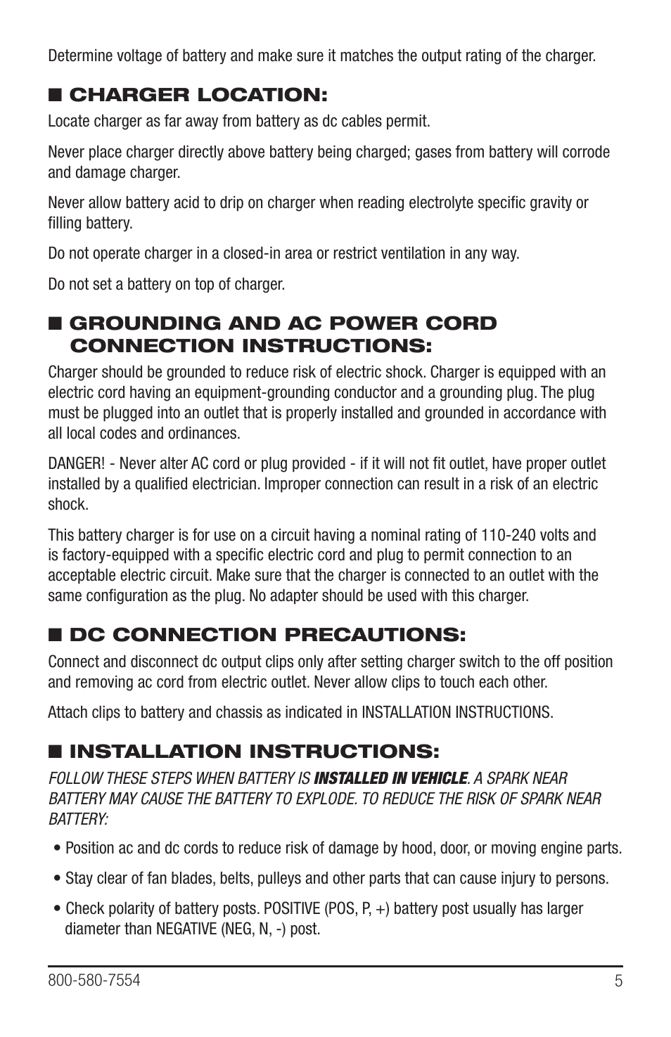 PulseTech XCR-20 Battery Recovery Charger & Desulfator (100X500) User Manual | Page 5 / 8