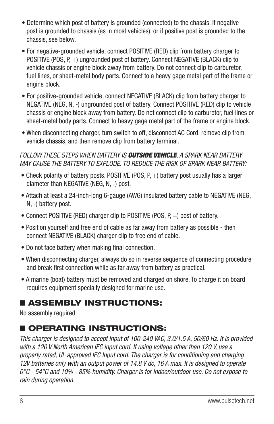 PulseTech XCR-20 Battery Recovery Charger & Desulfator (100X500) User Manual | Page 6 / 8