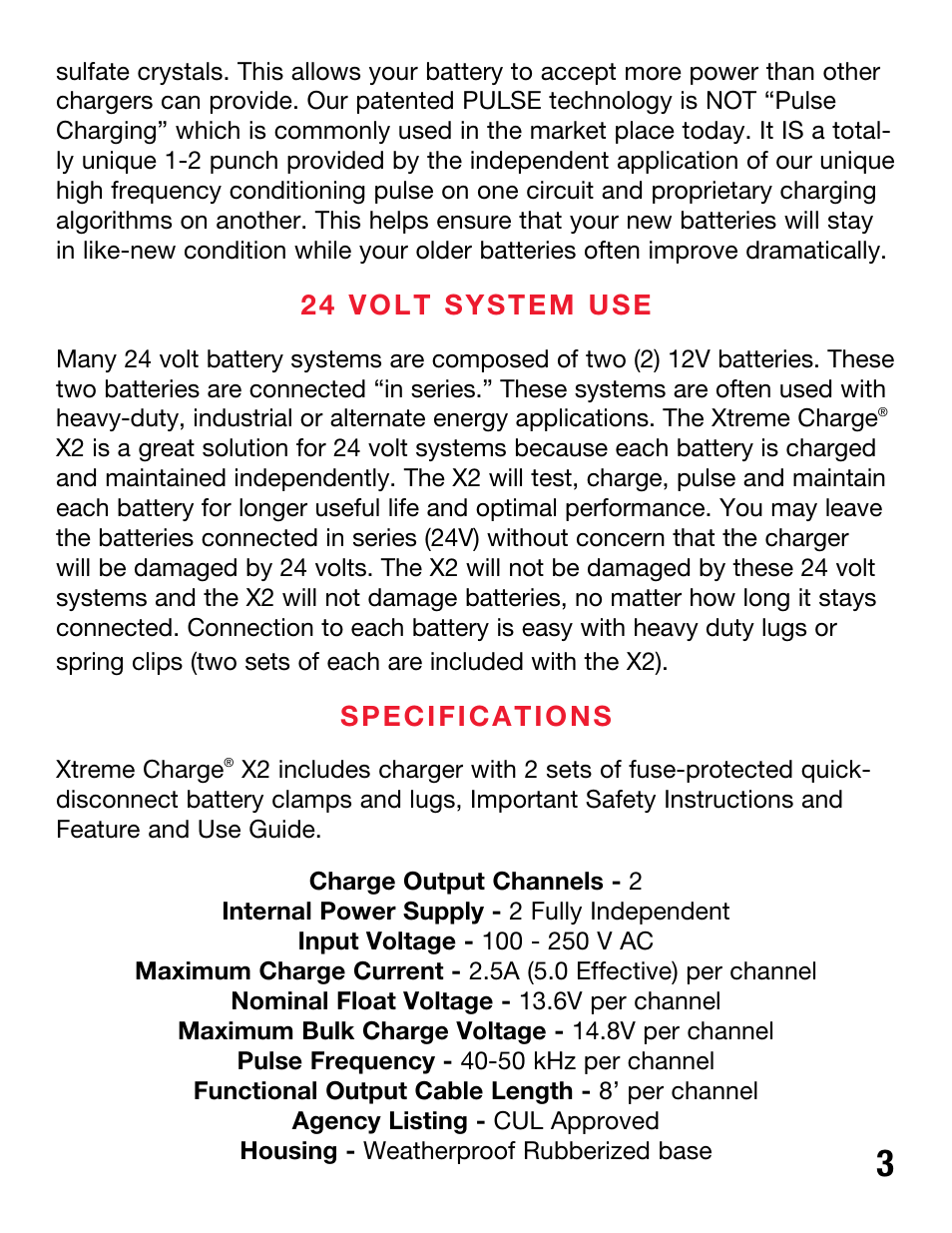 PulseTech X2 Xtreme Charge 2-Station Battery Charger, Maintainer & Desulfator (100X200) User Manual | Page 5 / 8