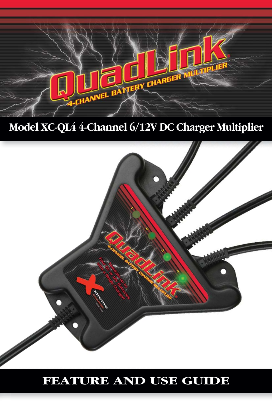 PulseTech QuadLink 4-Channel Battery Charge Distribution System (100X004) User Manual | 8 pages