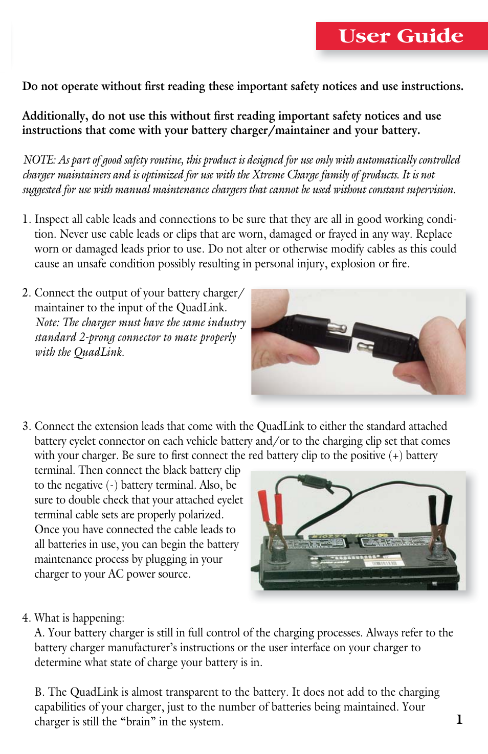 User guide | PulseTech QuadLink 4-Channel Battery Charge Distribution System (100X004) User Manual | Page 3 / 8