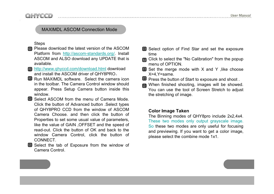 QHYCCD QHY8PRO User Manual | Page 15 / 19