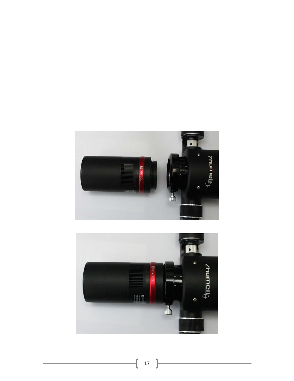 Camera attachment, Chapter 5 camera attachment | QHYCCD QHY8L User Manual | Page 17 / 29