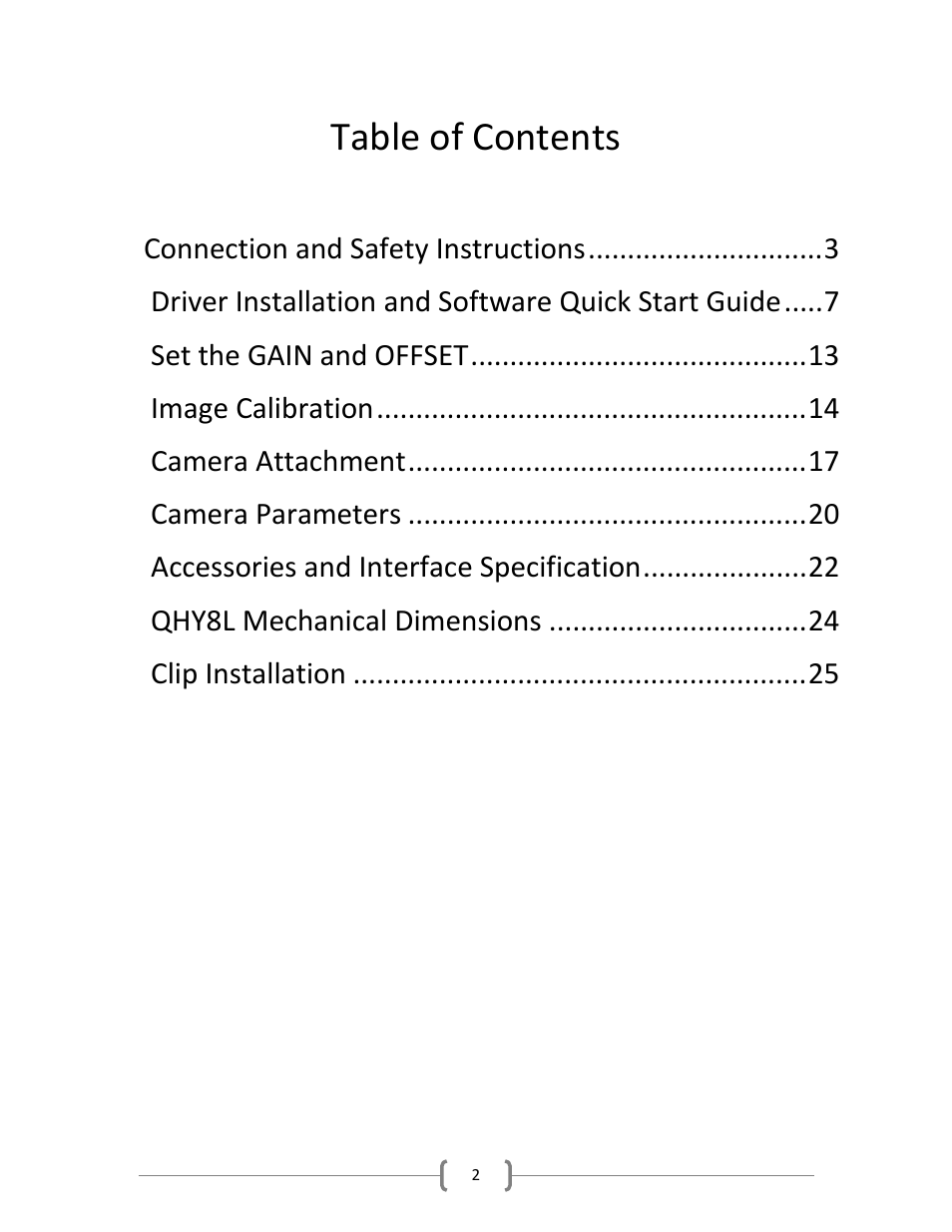 QHYCCD QHY8L User Manual | Page 2 / 29