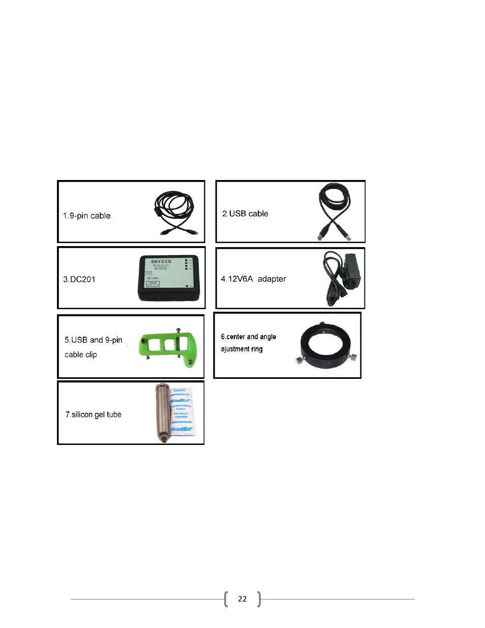 Accessories and interface specification | QHYCCD QHY8L User Manual | Page 22 / 29