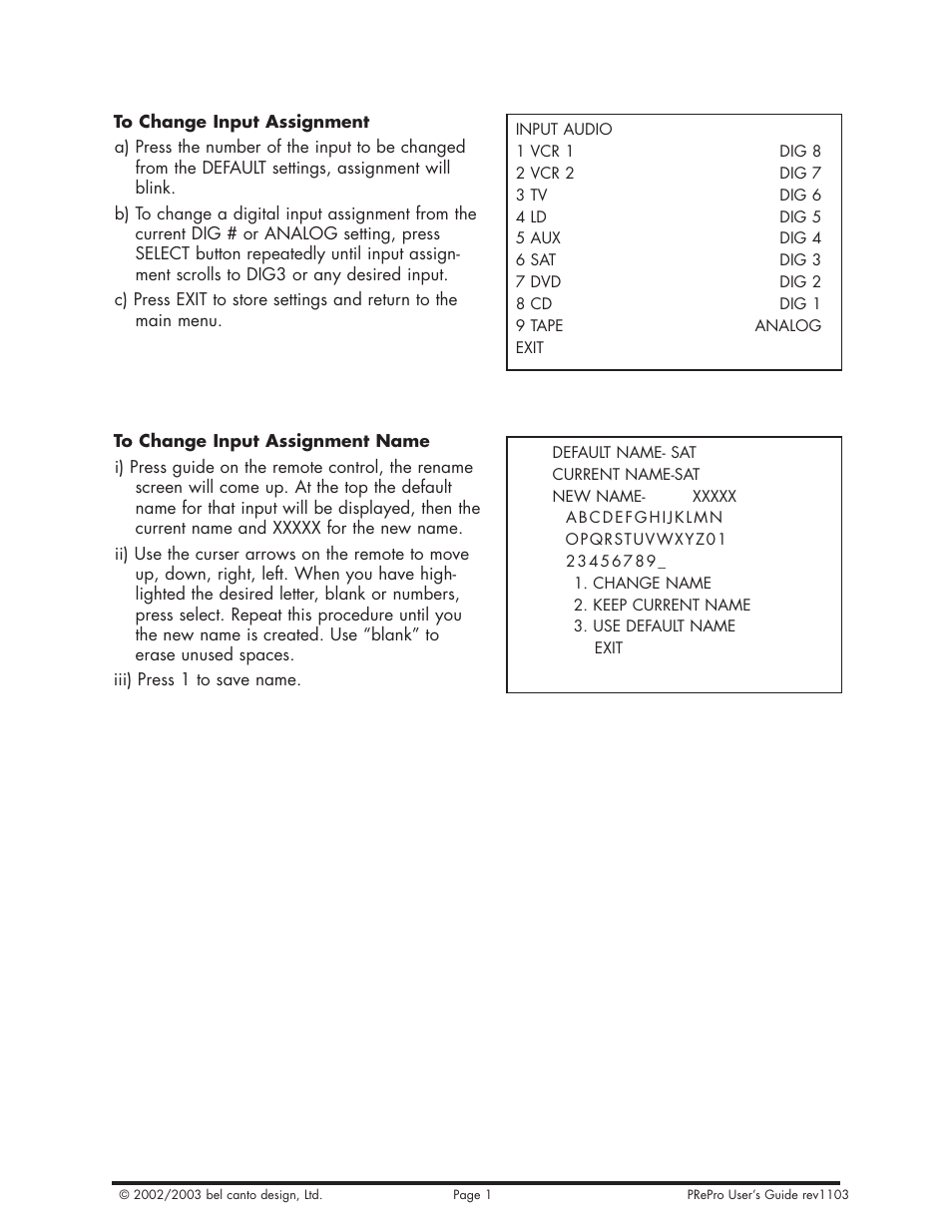 Bel Canto Design PRePro User Manual | Page 18 / 34