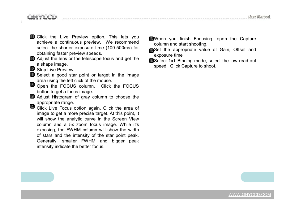 QHYCCD QHY12 User Manual | Page 15 / 21