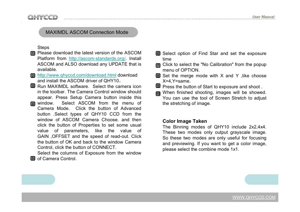 QHYCCD QHY12 User Manual | Page 17 / 21