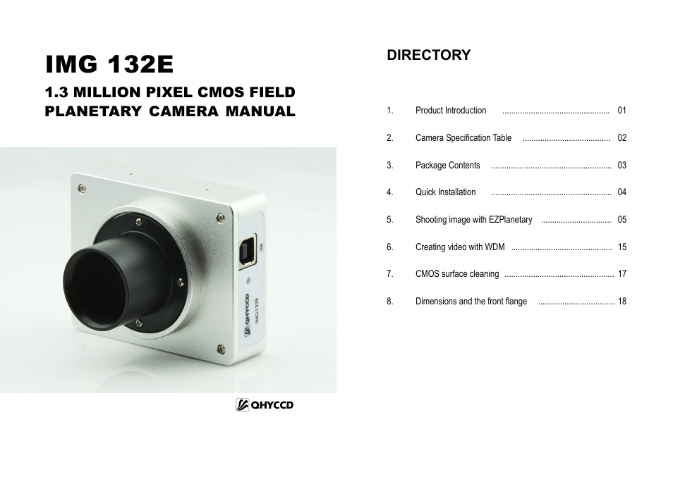 QHYCCD IMG132E User Manual | 10 pages