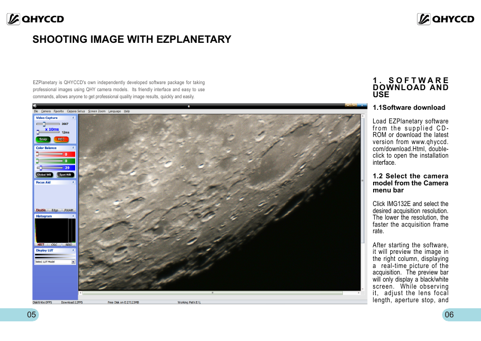 Shooting image with ezplanetary | QHYCCD IMG132E User Manual | Page 4 / 10