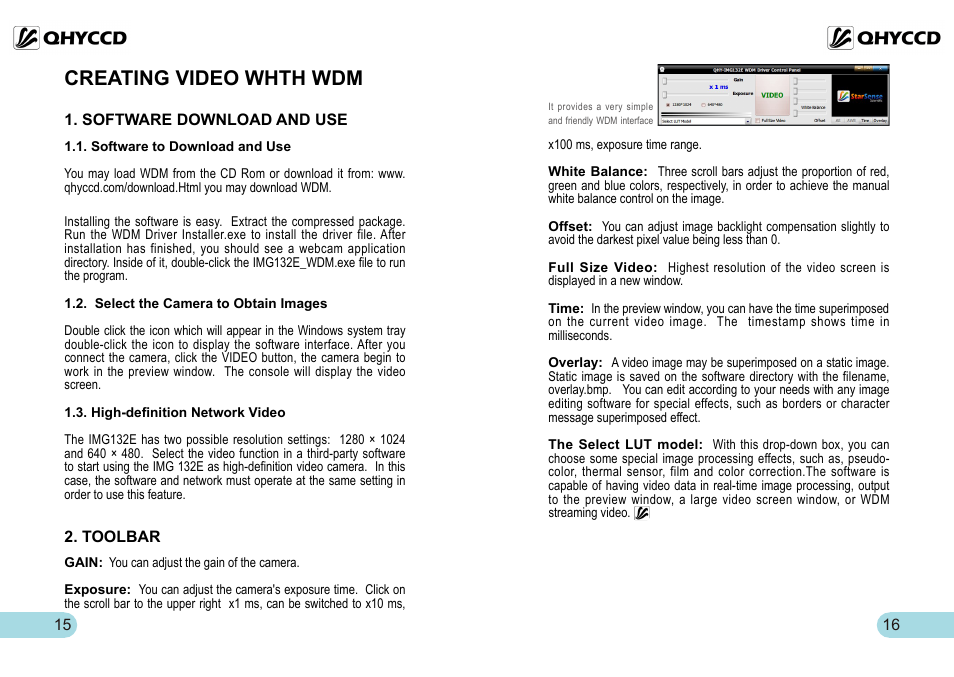 Creating video whth wdm | QHYCCD IMG132E User Manual | Page 9 / 10