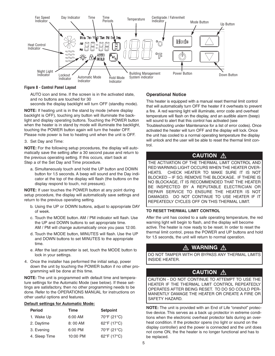 Qmark Artisan SmartSeries®- Architectural Digital Wall Heater User Manual | Page 5 / 8