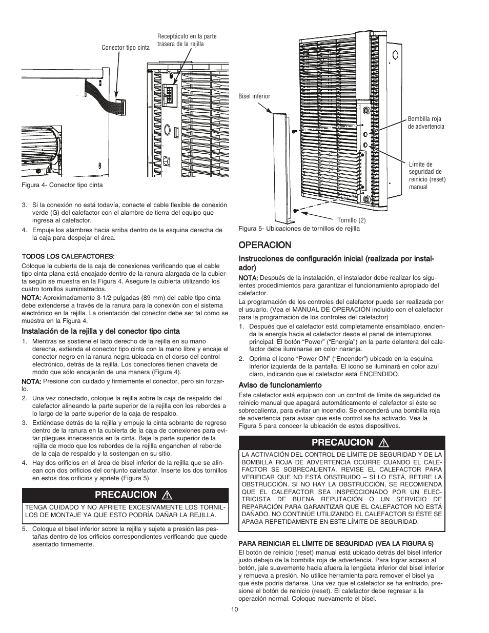 Operación | Qmark HT Smart Series - Digital Programmable Wall Heater User Manual | Page 10 / 20