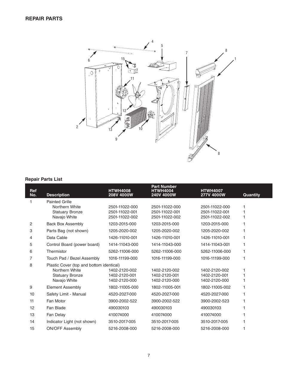 Qmark SSHO Smart Series - High Out-Put Digital Wall Heater User Manual | Page 7 / 8