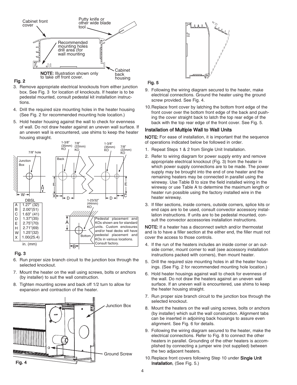 Qmark DBSL Series - Aluminum Convection Heaters User Manual | Page 4 / 18