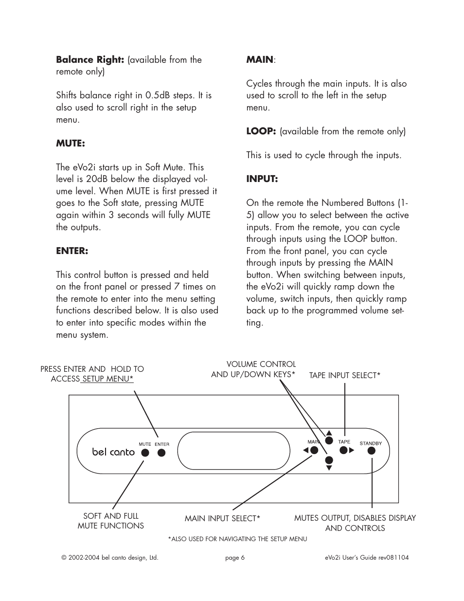 Bel Canto Design eVo2i User Manual | Page 6 / 12