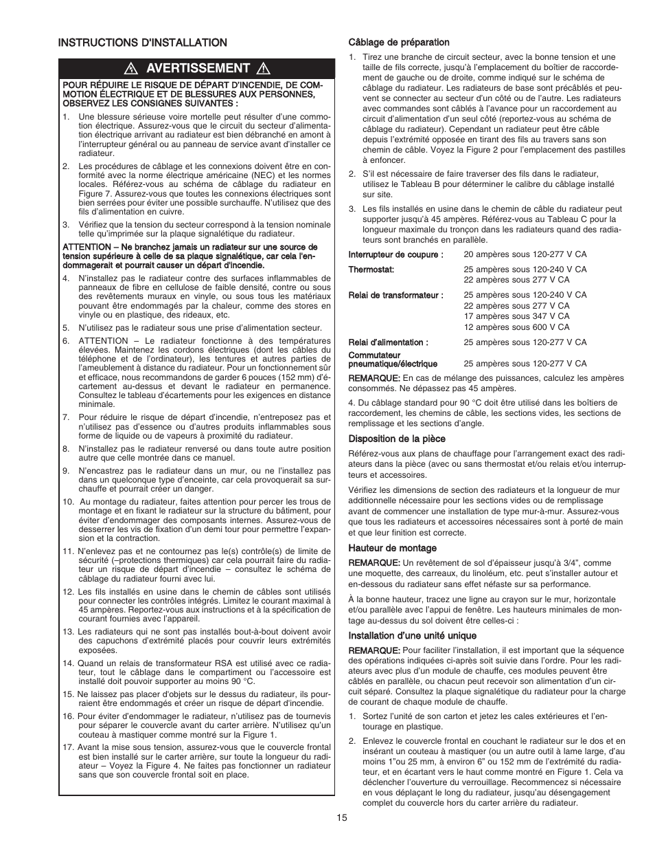 Qmark DBA - Architectural Sill-Height Convection Heaters User Manual | Page 15 / 18