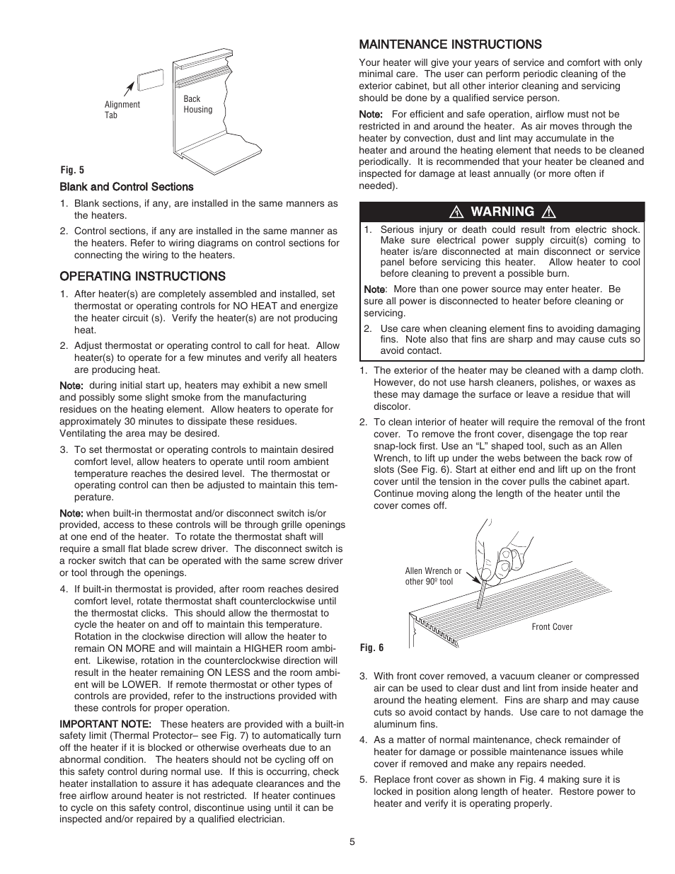 Qmark DBA - Architectural Sill-Height Convection Heaters User Manual | Page 5 / 18