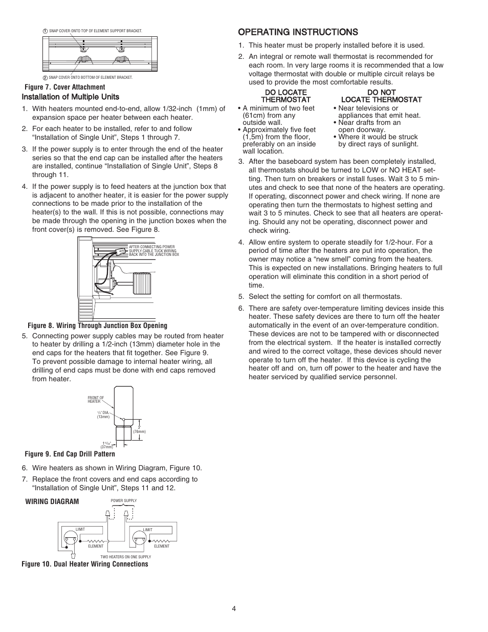 Operating instructions | Qmark CBD Series - Heavy-Duty Commercial Baseboard Heaters User Manual | Page 4 / 18