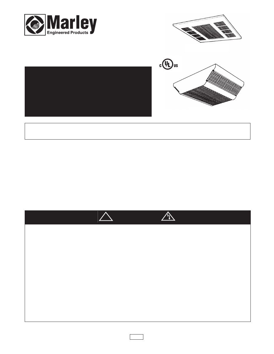 Qmark CDF - Commercial Downflow Ceiling Mounted Heaters User Manual | 6 pages