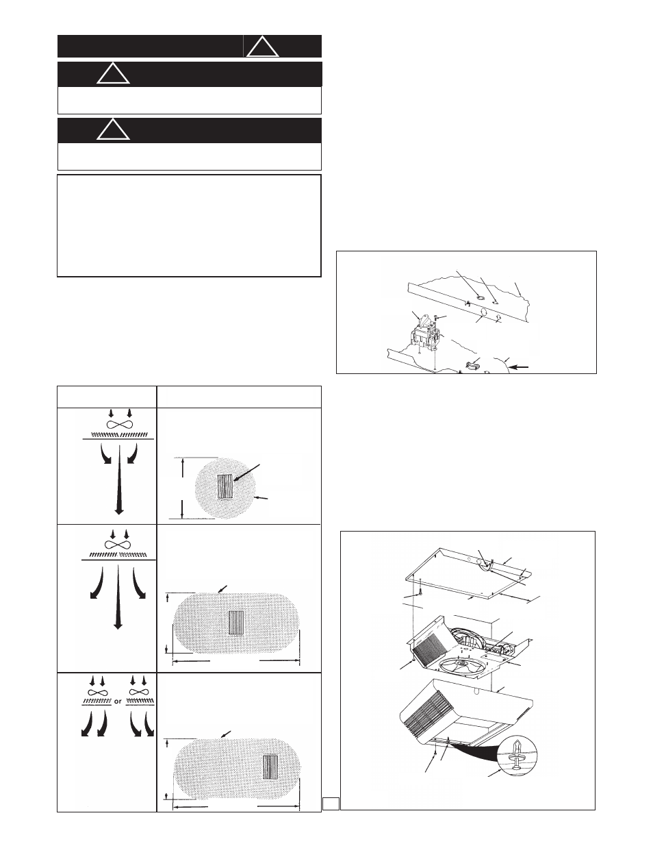 Important, Warning, Unpacking instructions | Installation of surface mounted heater | Qmark CDF - Commercial Downflow Ceiling Mounted Heaters User Manual | Page 2 / 6