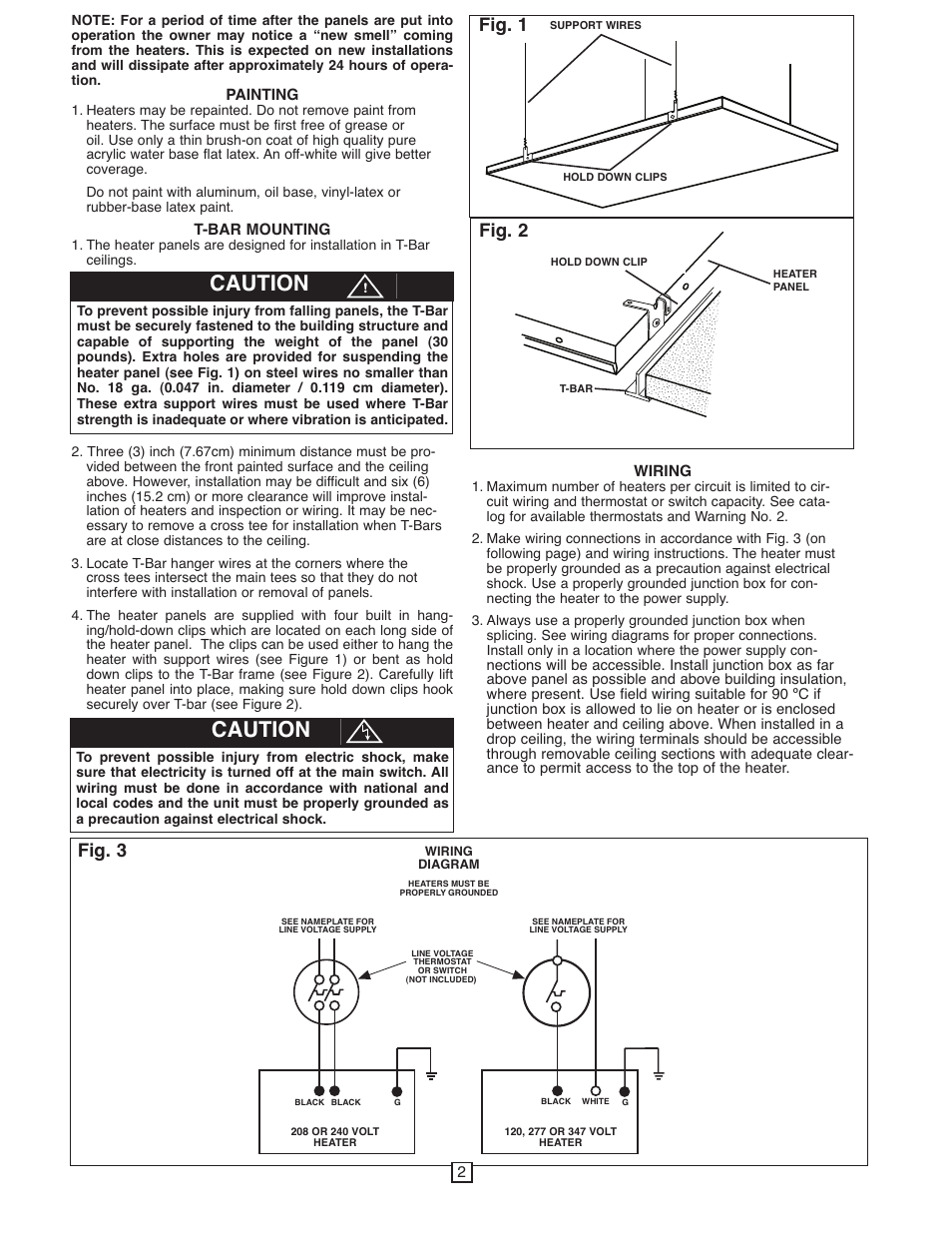 Caution, Fig. 2 fig. 1, Fig. 3 | Qmark CP - Radiant Ceiling Panels User Manual | Page 2 / 12