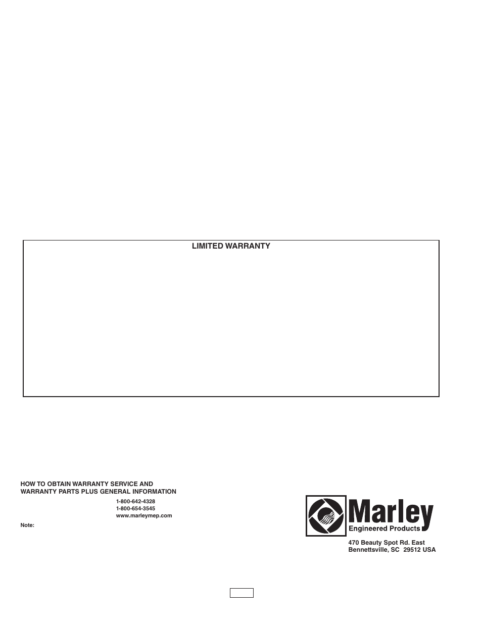 Limited warranty | Qmark CRA Series - Residential Fan-Forced Zonal Wall Heaters User Manual | Page 4 / 12
