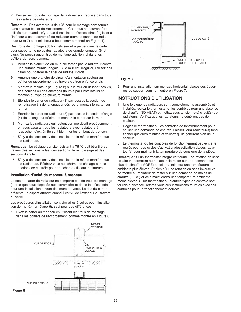 Instructions d’utilisation | Qmark DSH - Decorative Sill-Height Convectors User Manual | Page 26 / 30