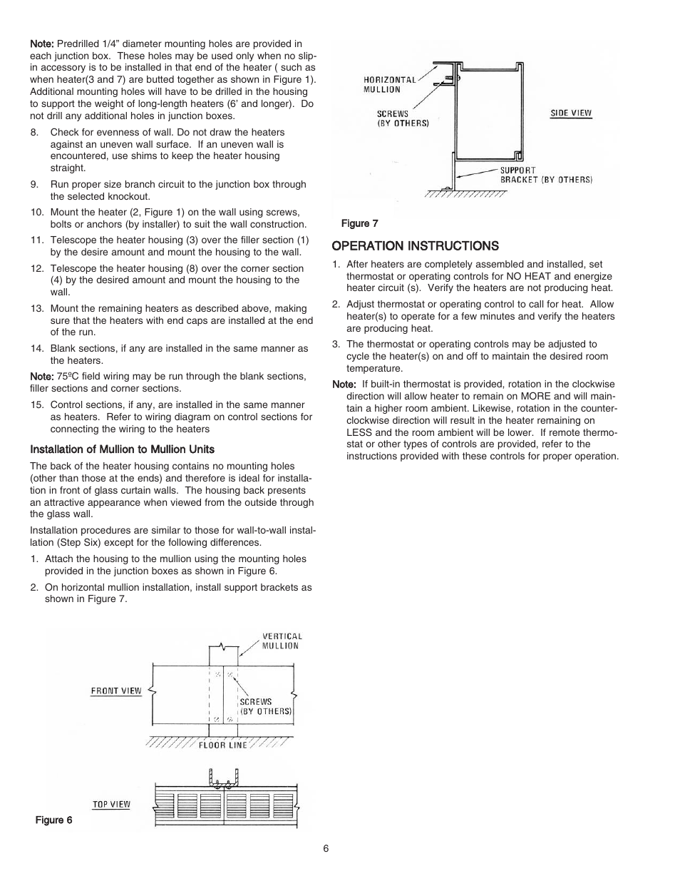 Qmark DSH - Decorative Sill-Height Convectors User Manual | Page 6 / 30