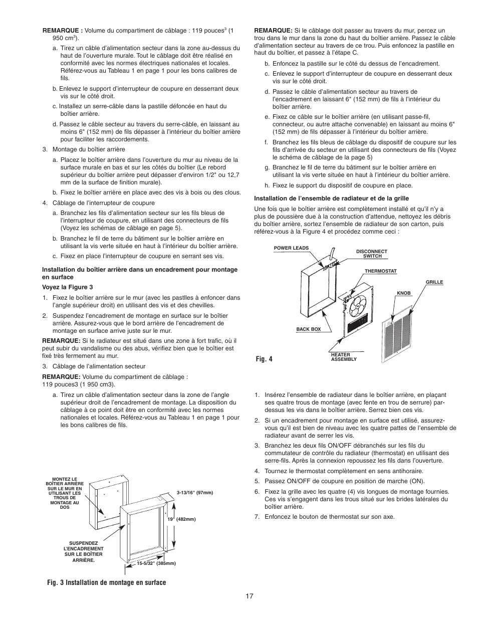 Qmark CWH3000 Series - Commercial Fan-Forced Wall Heaters User Manual | Page 17 / 20