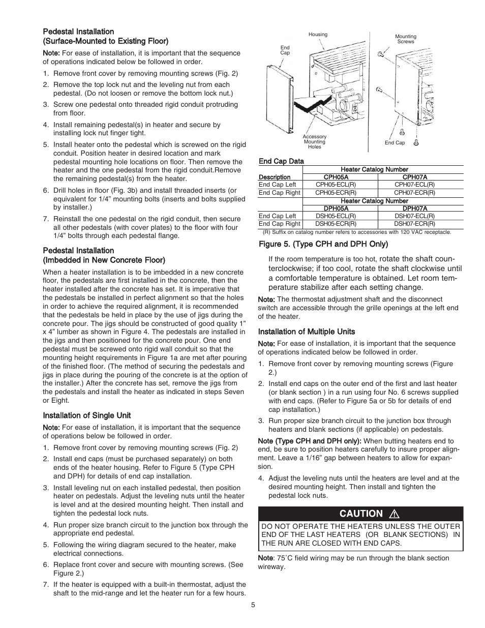 Qmark CPH - Decorative and Commercial Pedestal Heaters User Manual | Page 5 / 24